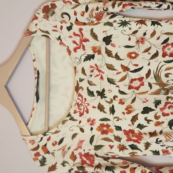 PERUVIAN COLLECTION Floral Bird Midi Dress, size S - Picture 3 of 14